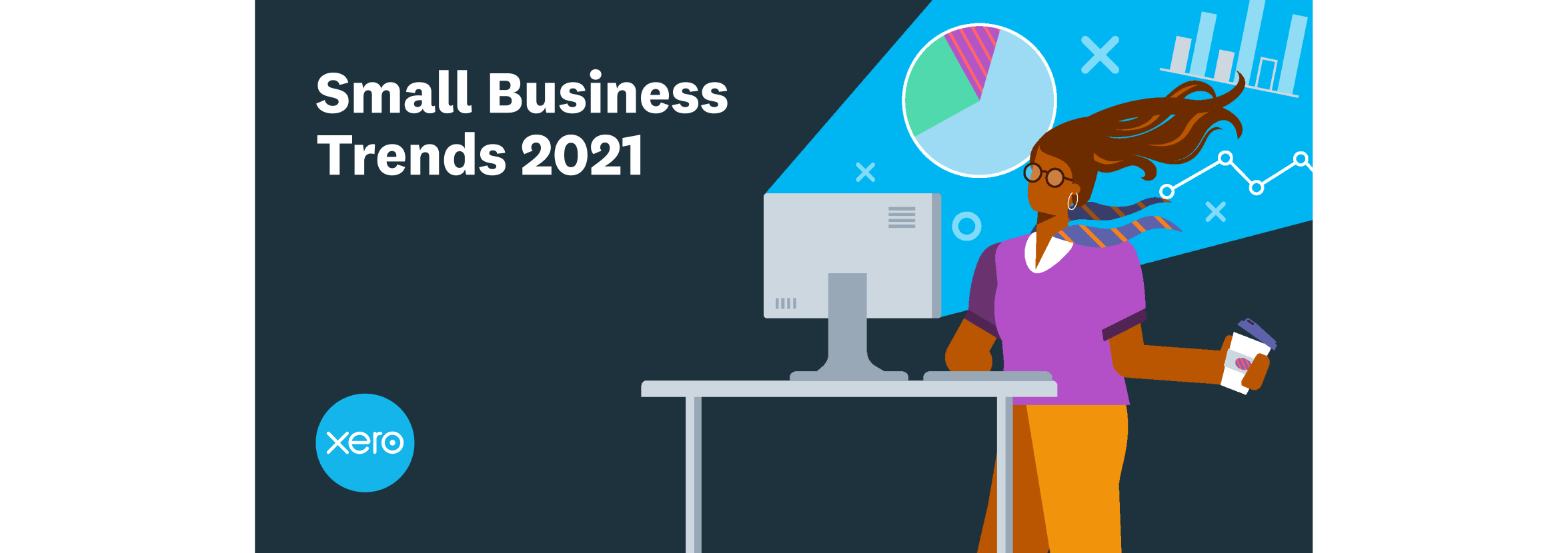 An expert stands delivers a presentation on small business trends 2021.
