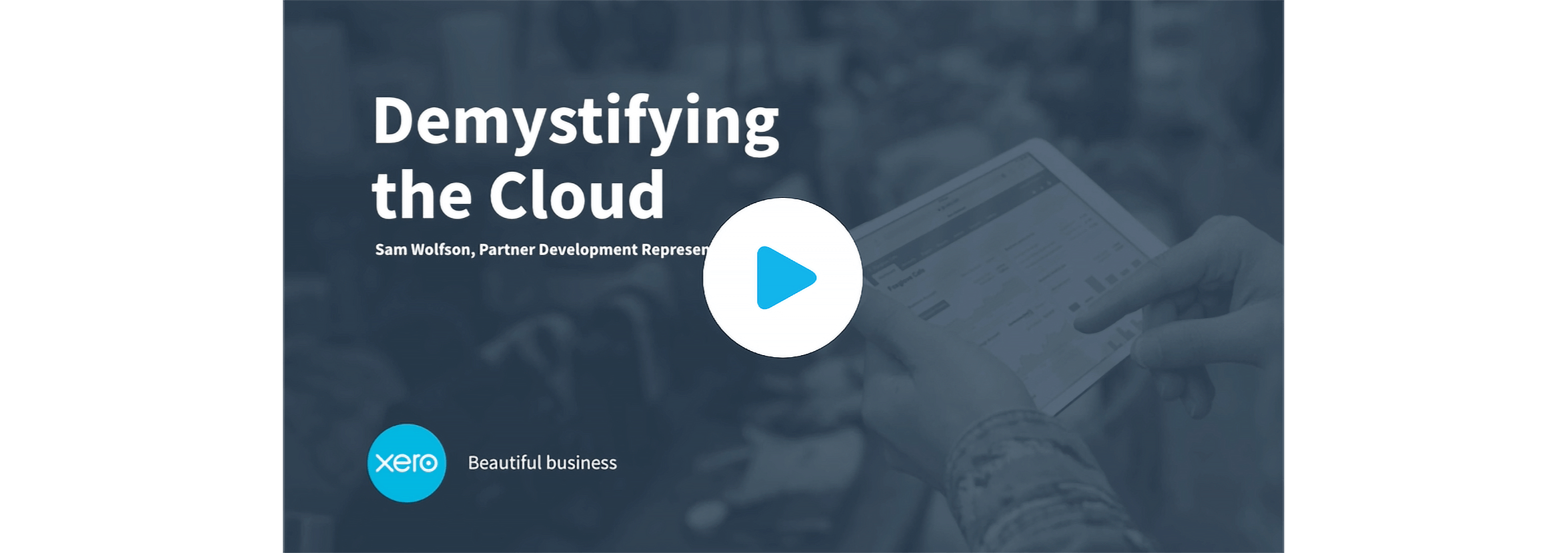 The title slide of the webinar, Demystifying the cloud.