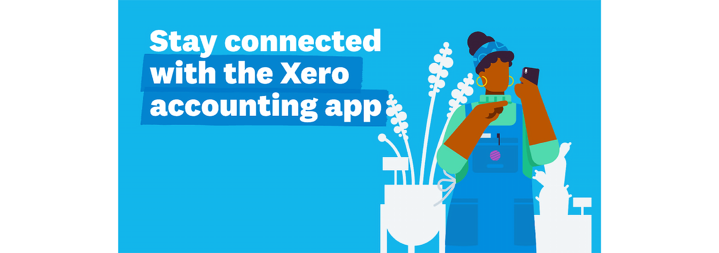 A Xero customer accesses their accounts on their phone using the Xero accounting app.