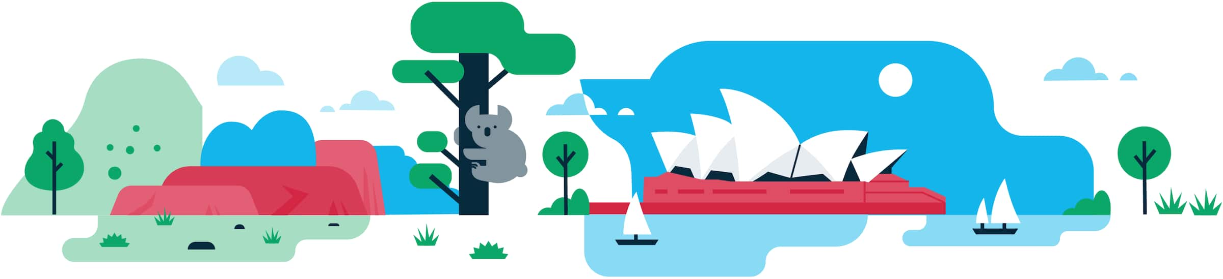 A header image for Xero’s Sydney office, in Australia, shows some of the city’s best-known landmarks and attractions. 