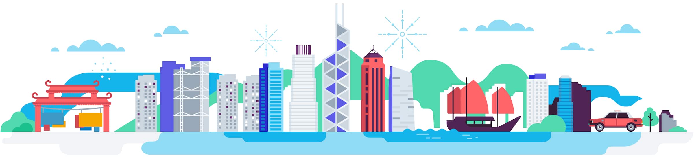A header image for Xero’s Hong Kong’s offices shows some of the city’s best-known landmarks and attractions. 