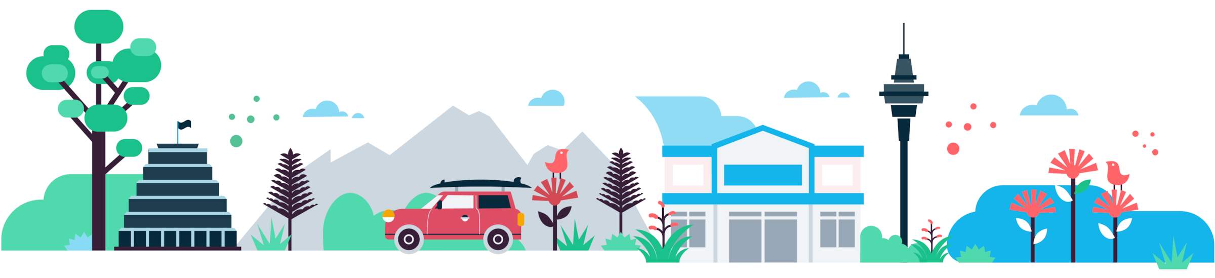 A header image for Xero’s headquarters in New Zealand shows some of Wellington’s best-known landmarks and attractions.