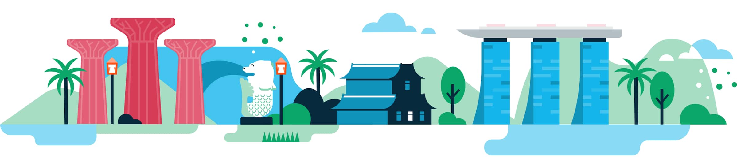 A header image for Xero’s Singapore offices shows some of the city’s best-known landmarks and attractions.