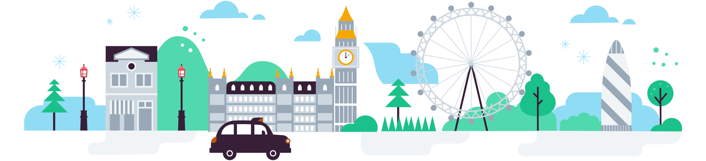 A header image for Xero’s London office, in the UK, shows some of the city’s best-known landmarks and attractions.