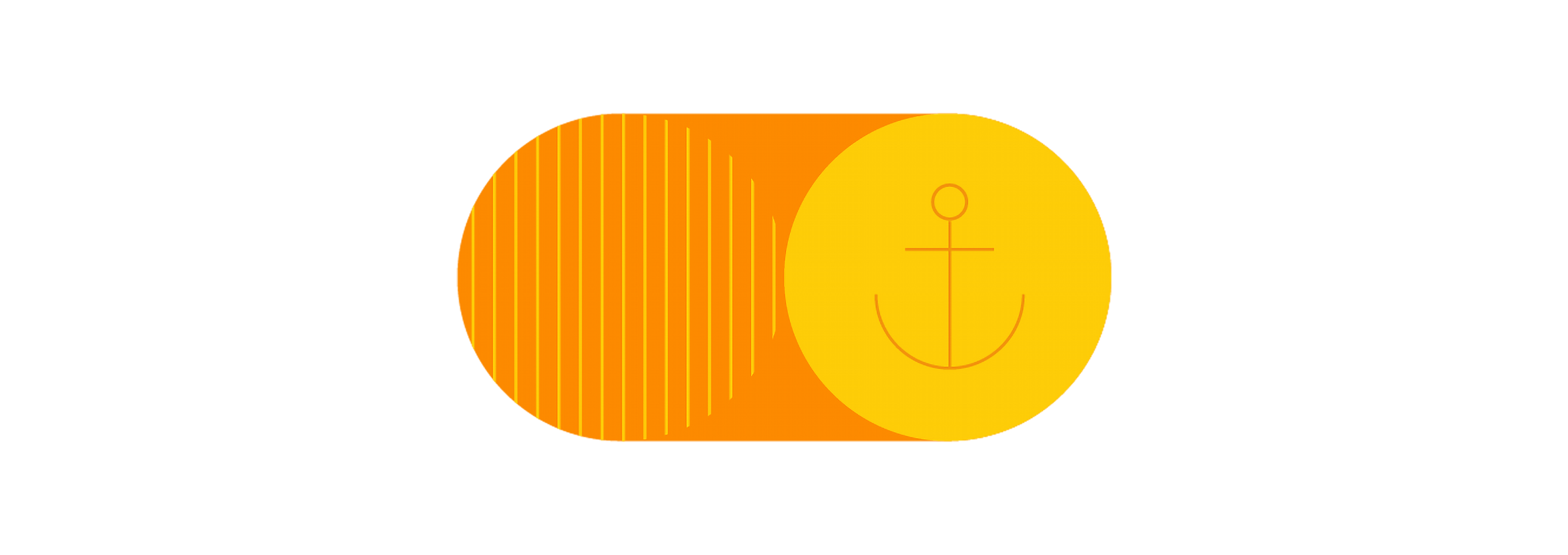 Yellow and orange patterns and symbols against a white background.