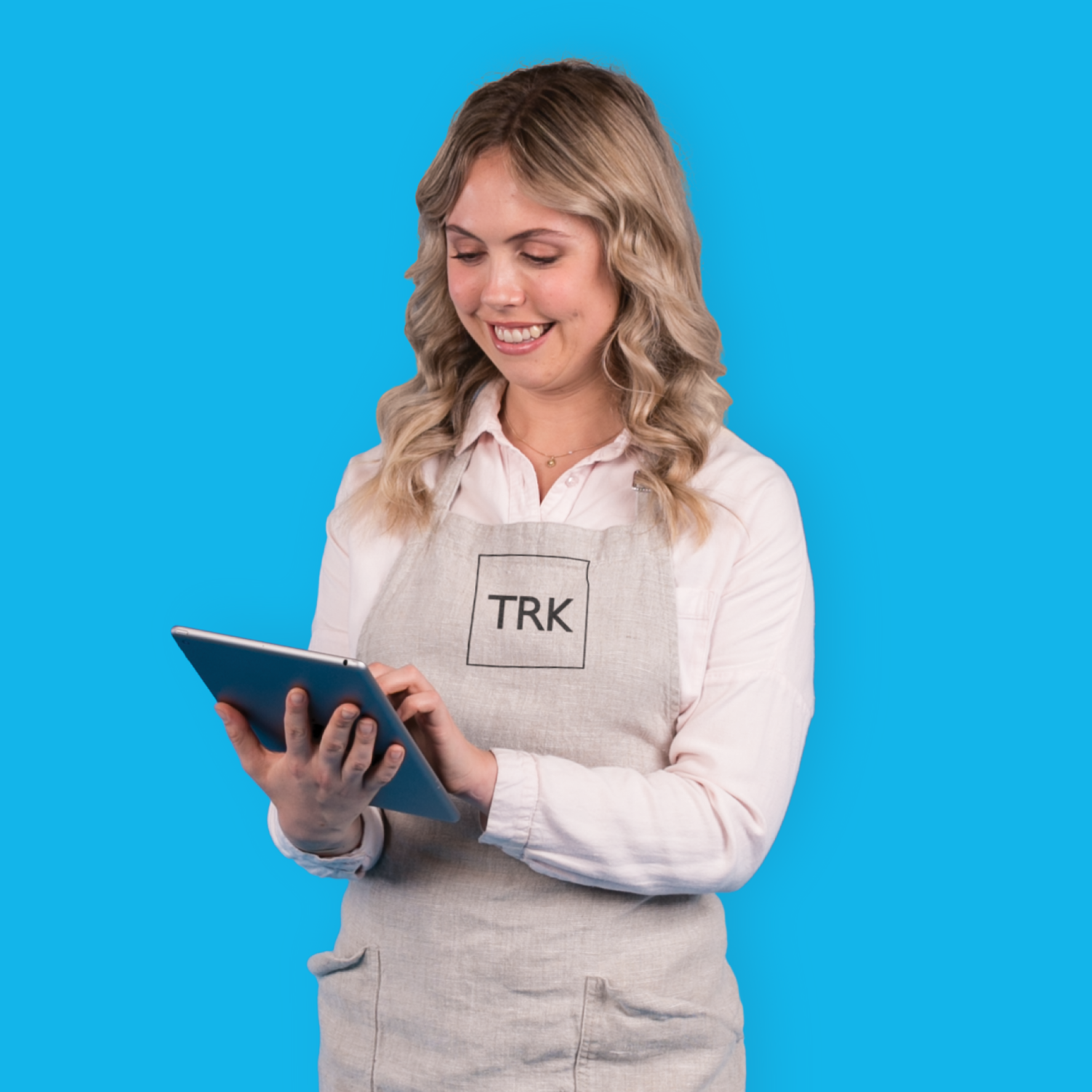 A person is looking at the Xero stock control software on a tablet