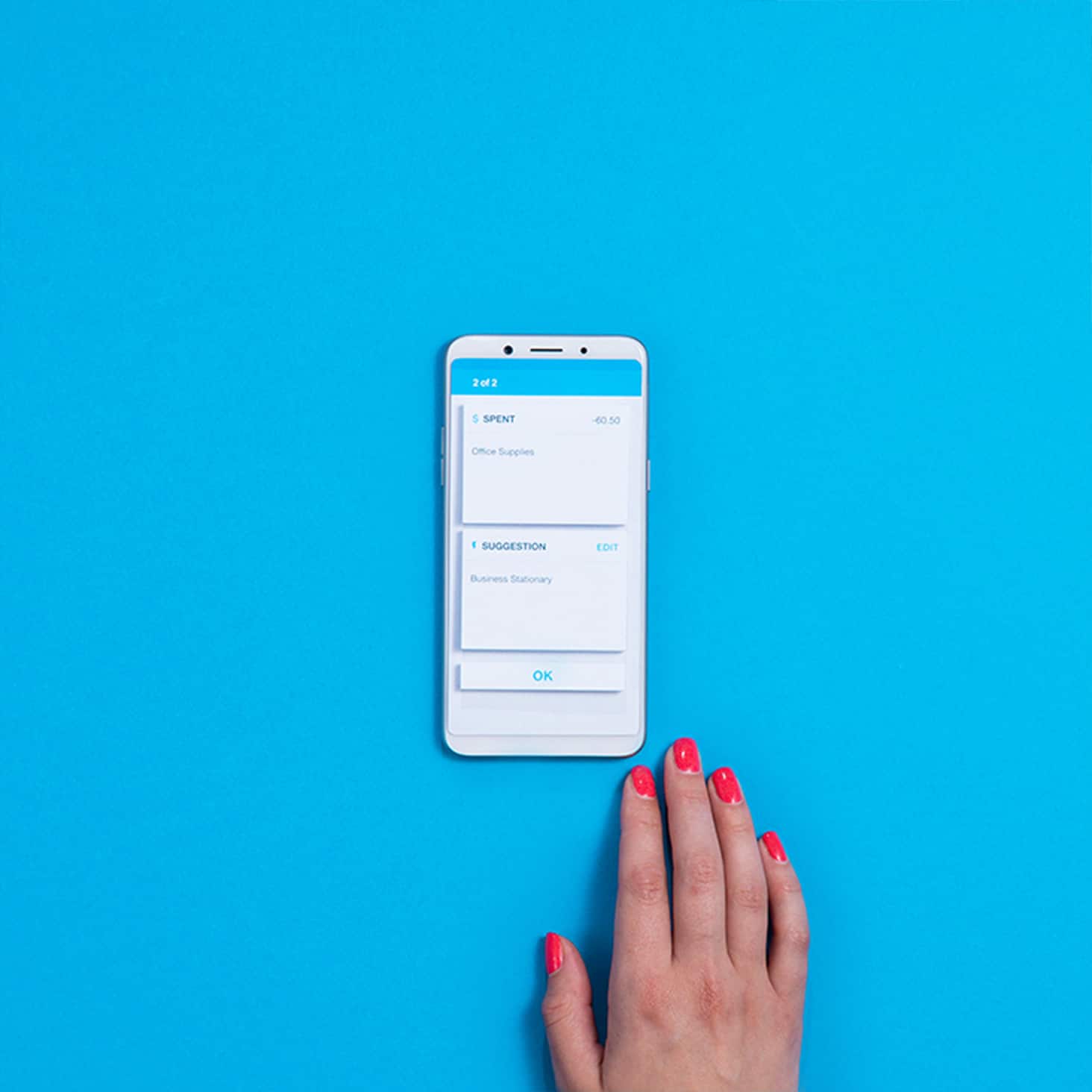 Xero suggests a match for a transaction during bank account reconciliation on a mobile phone.