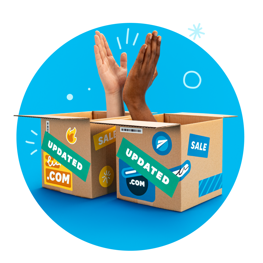 Two boxes side by side with hands clapping over them.
