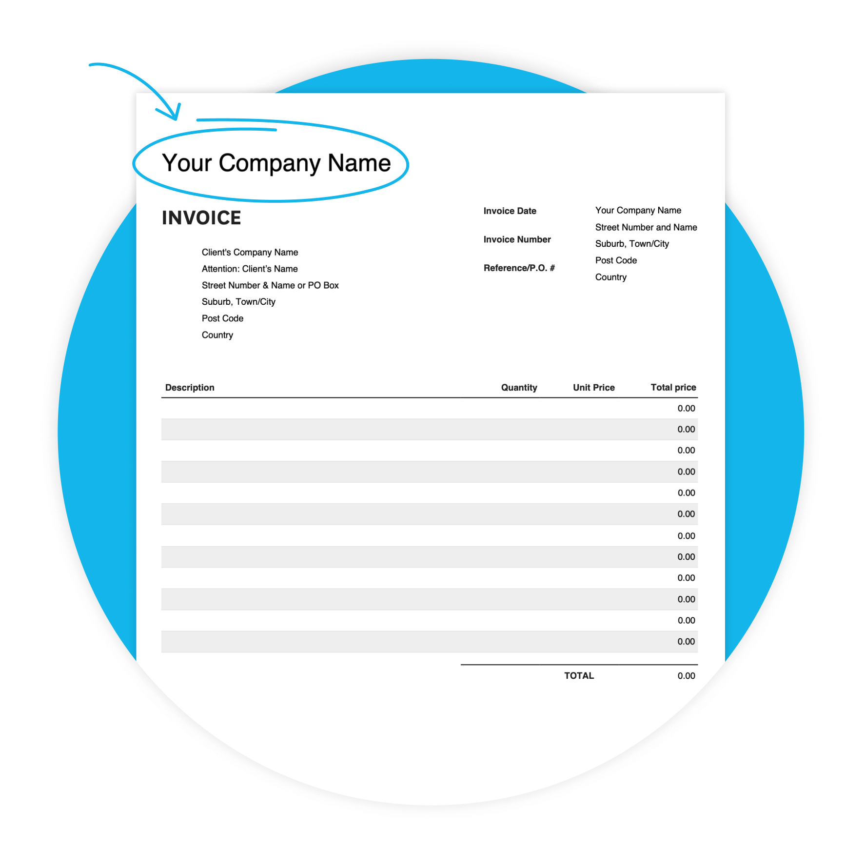 An invoice template for construction accounting and financial management. 