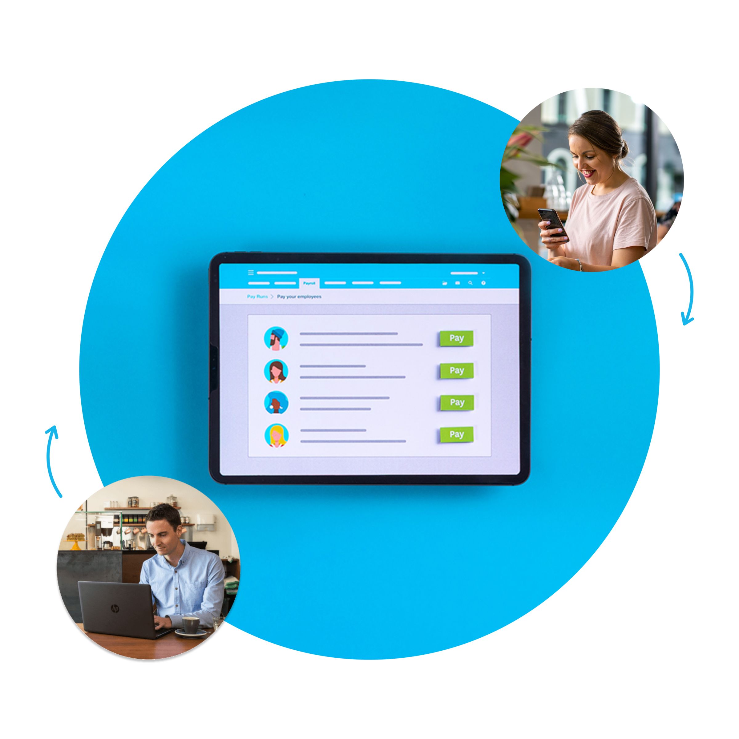 Employees using the Xero self-service payroll app, Xero Me.