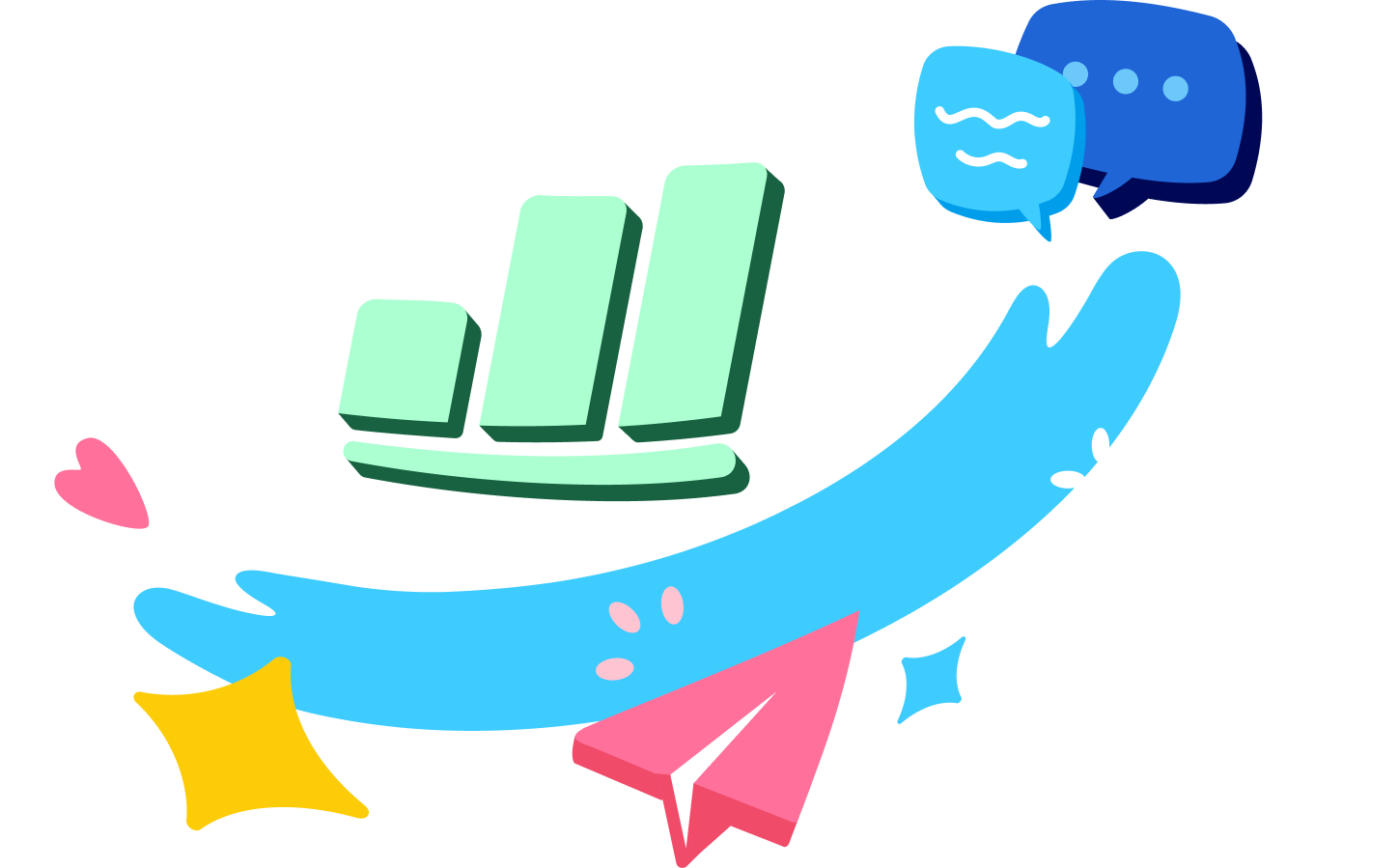Growing payroll data with communication bubbles representing connected accounting and payroll systems