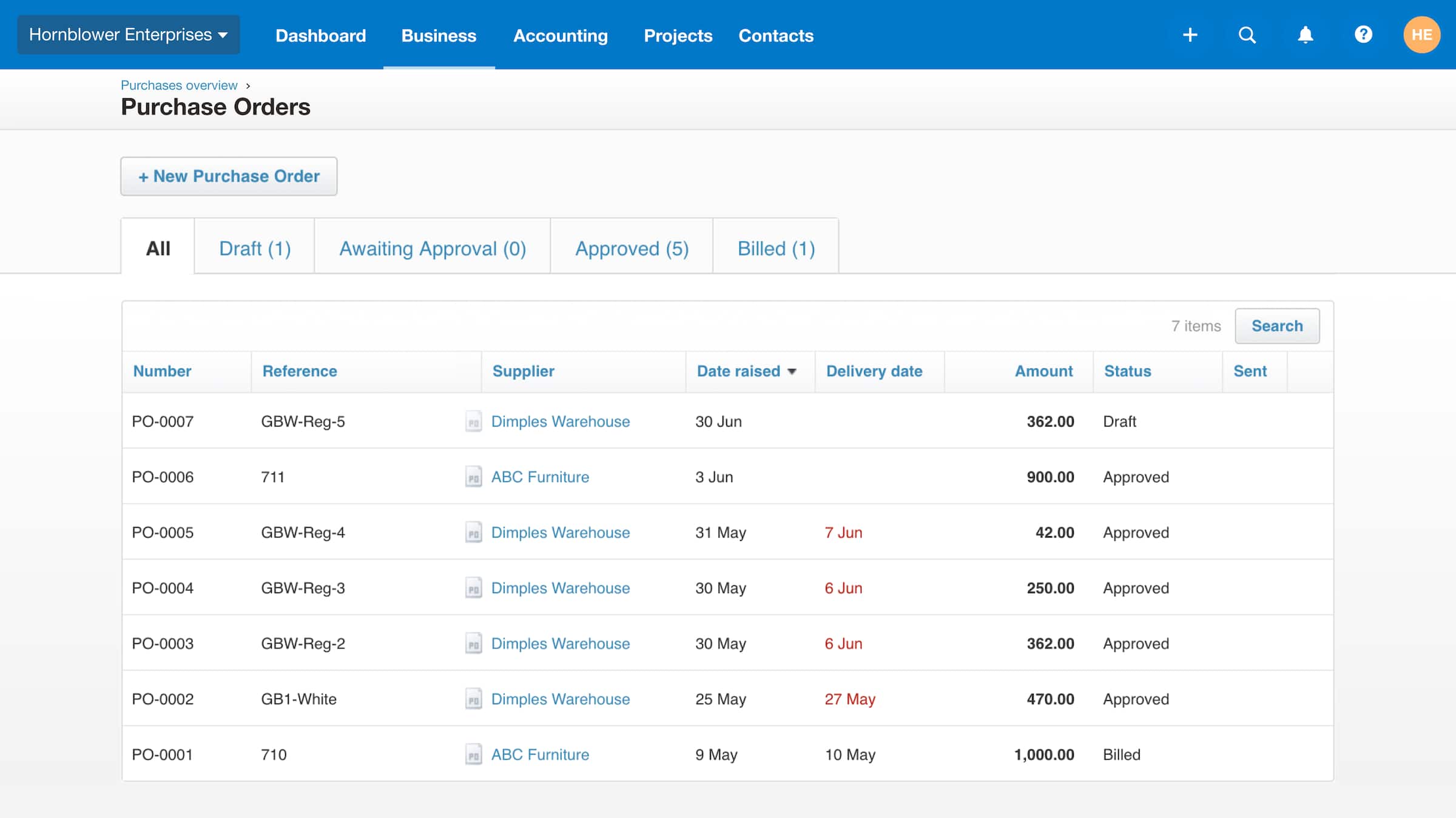 Purchase order software (https://www.xero.com/id/accounting-software/create-purchase-orders/)