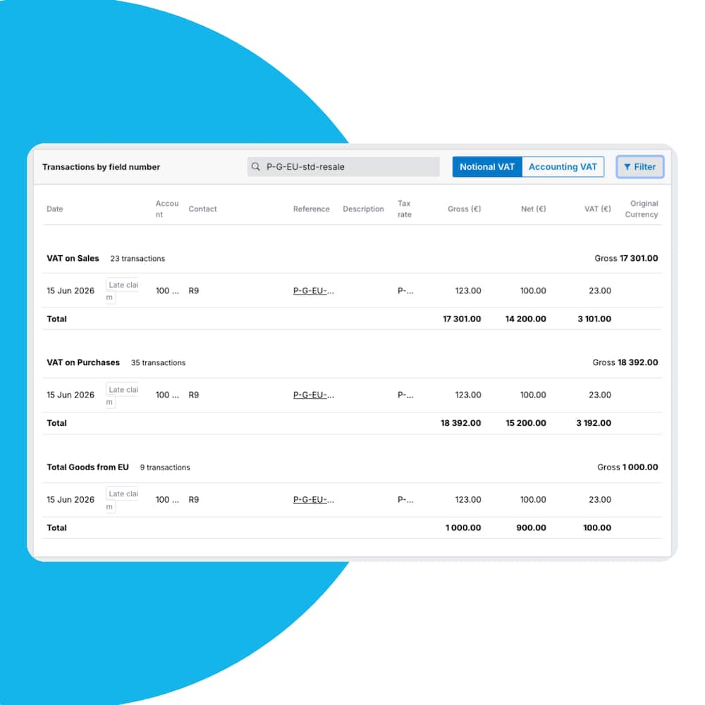 Reverse charge VAT applied to a supplier bill in Xero.