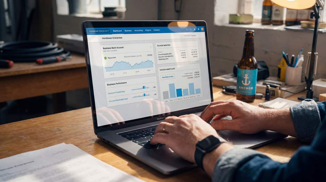 Warehouse management interface on laptop