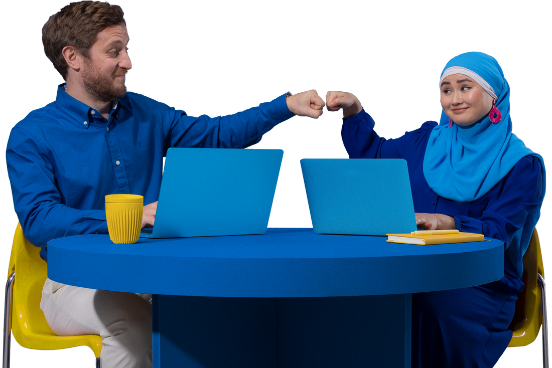 Two Xero partners work on their business.