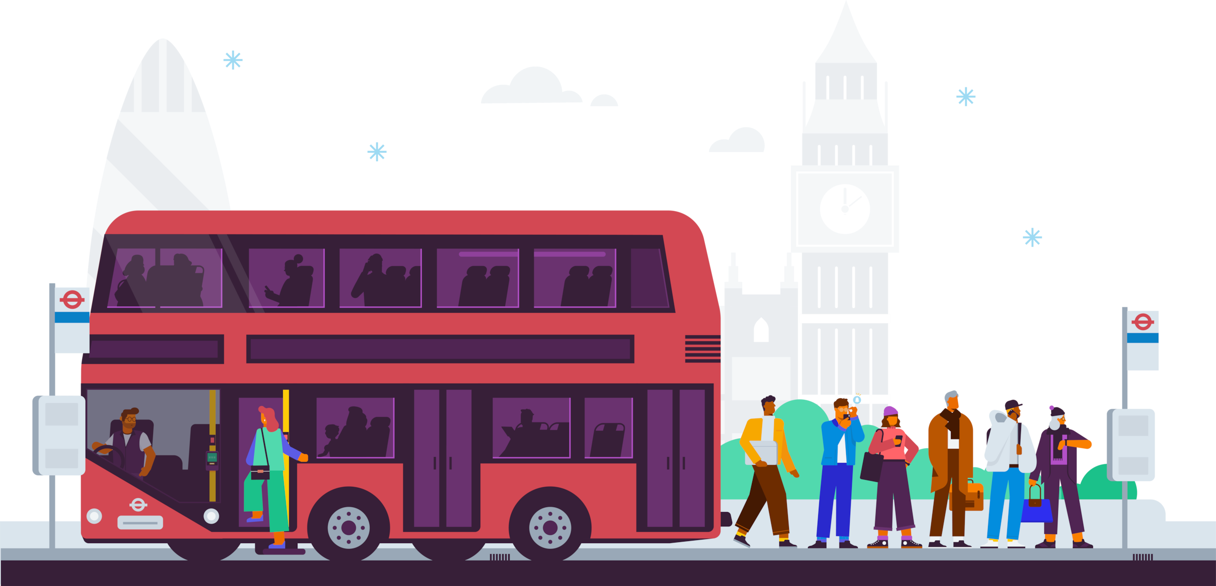 A double decker bus in the UK