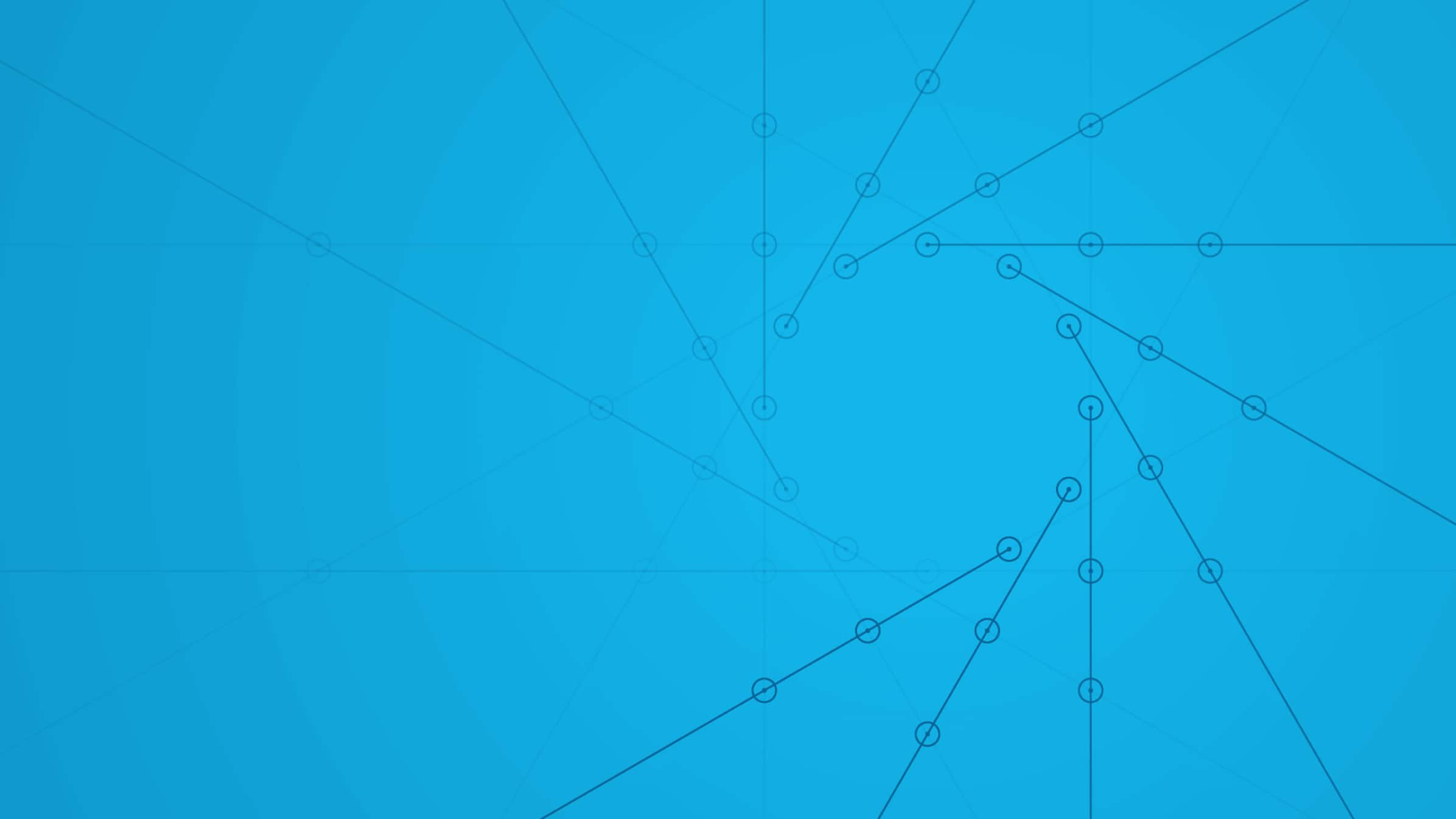 A graphic showing converging straight lines with points of connection along them.