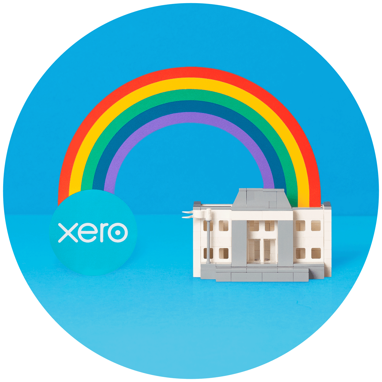 Xero connected to bank with a rainbow