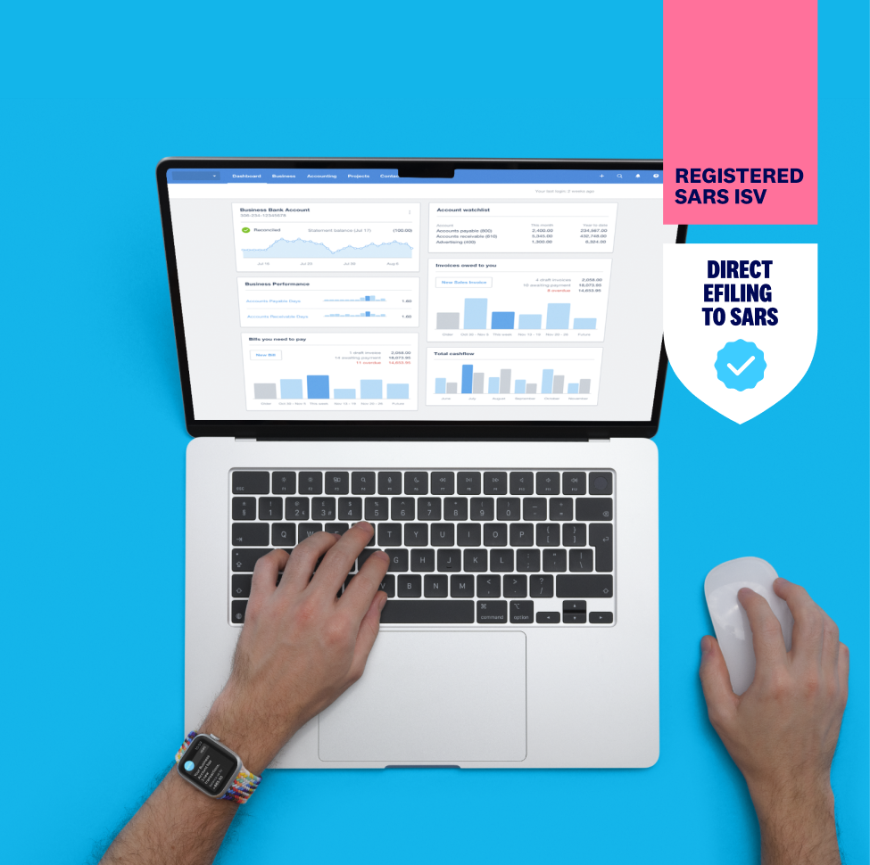 Key financial metrics for a small business display on the Xero dashboard.