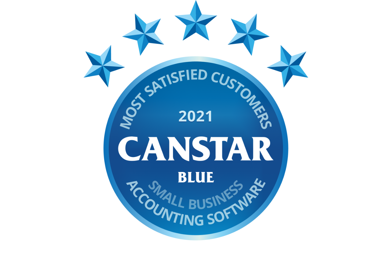 2021 Canstar Award logo for most satisfied customers in the small business accounting software category