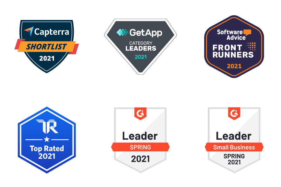 2021 Leader in accounting software review site badges