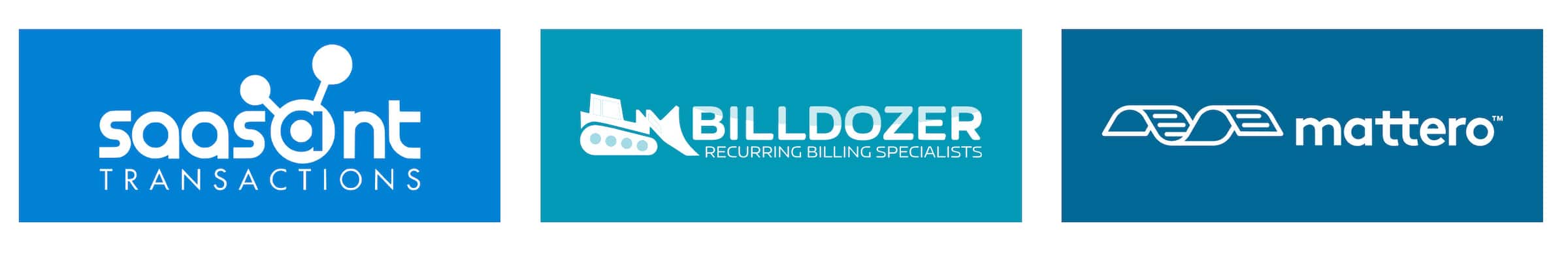 Logos of SaaSAnt Transactions, Billdozer, and Mattero.