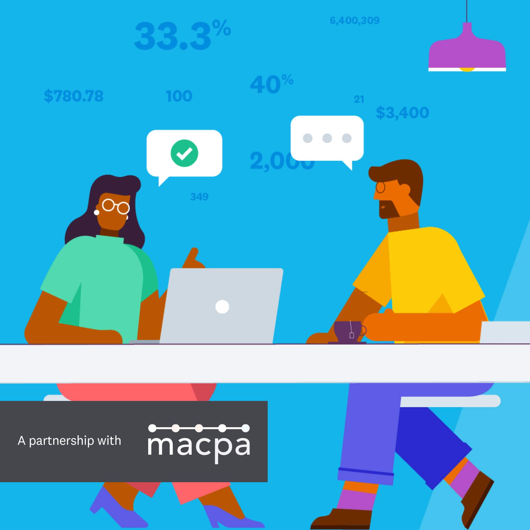 People talking in front of a laptop, with an 'in partnership with MACPA' logo