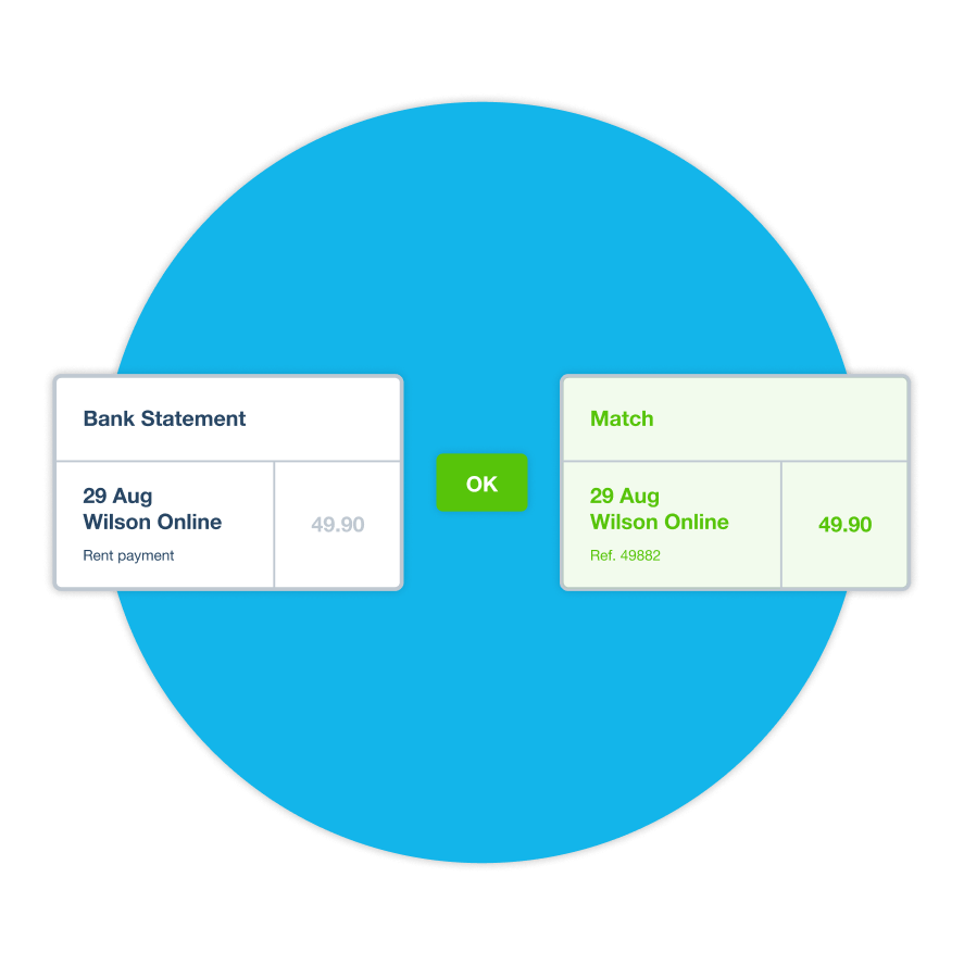 iPad with matched bank transactions