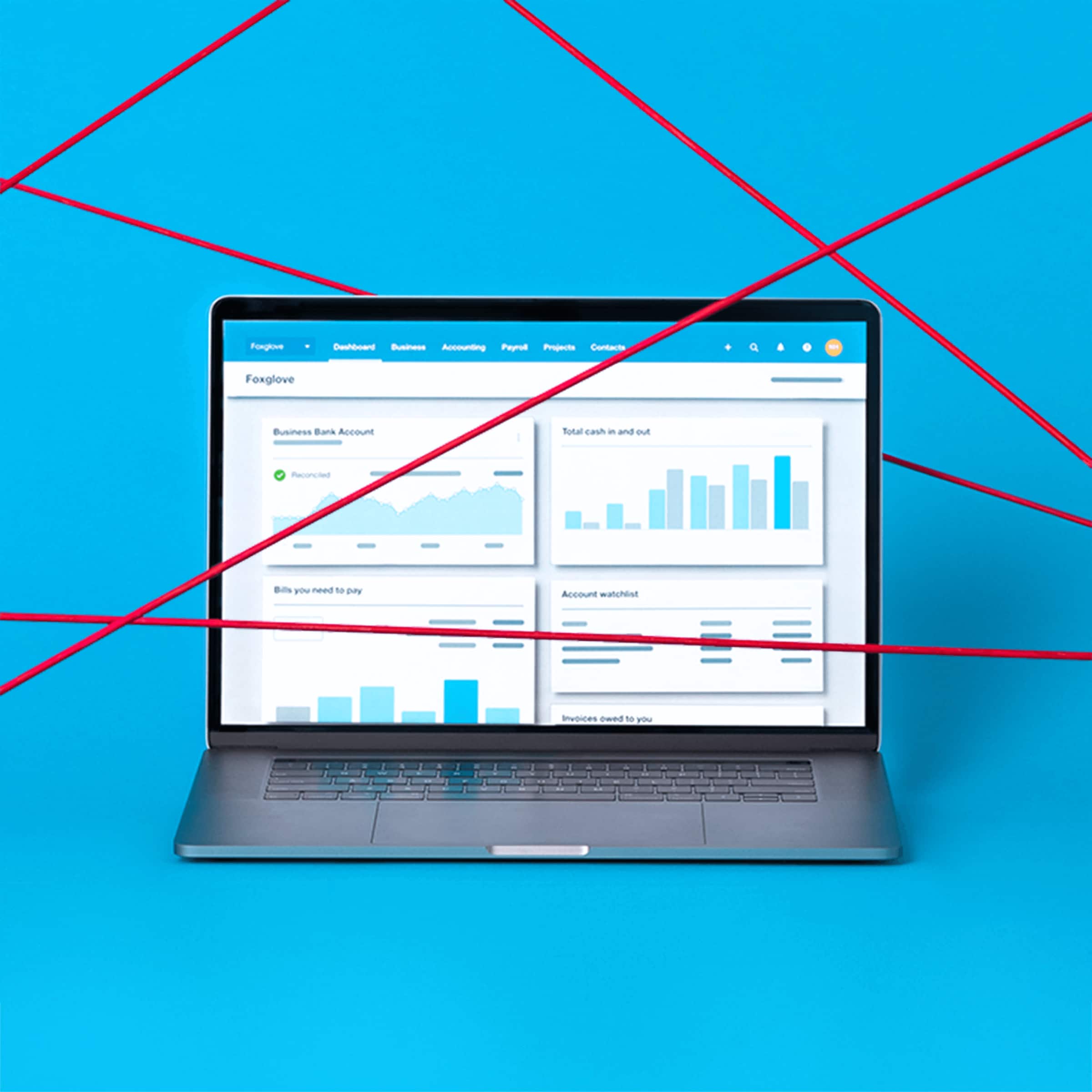 Picture of laptop being secured by lasers