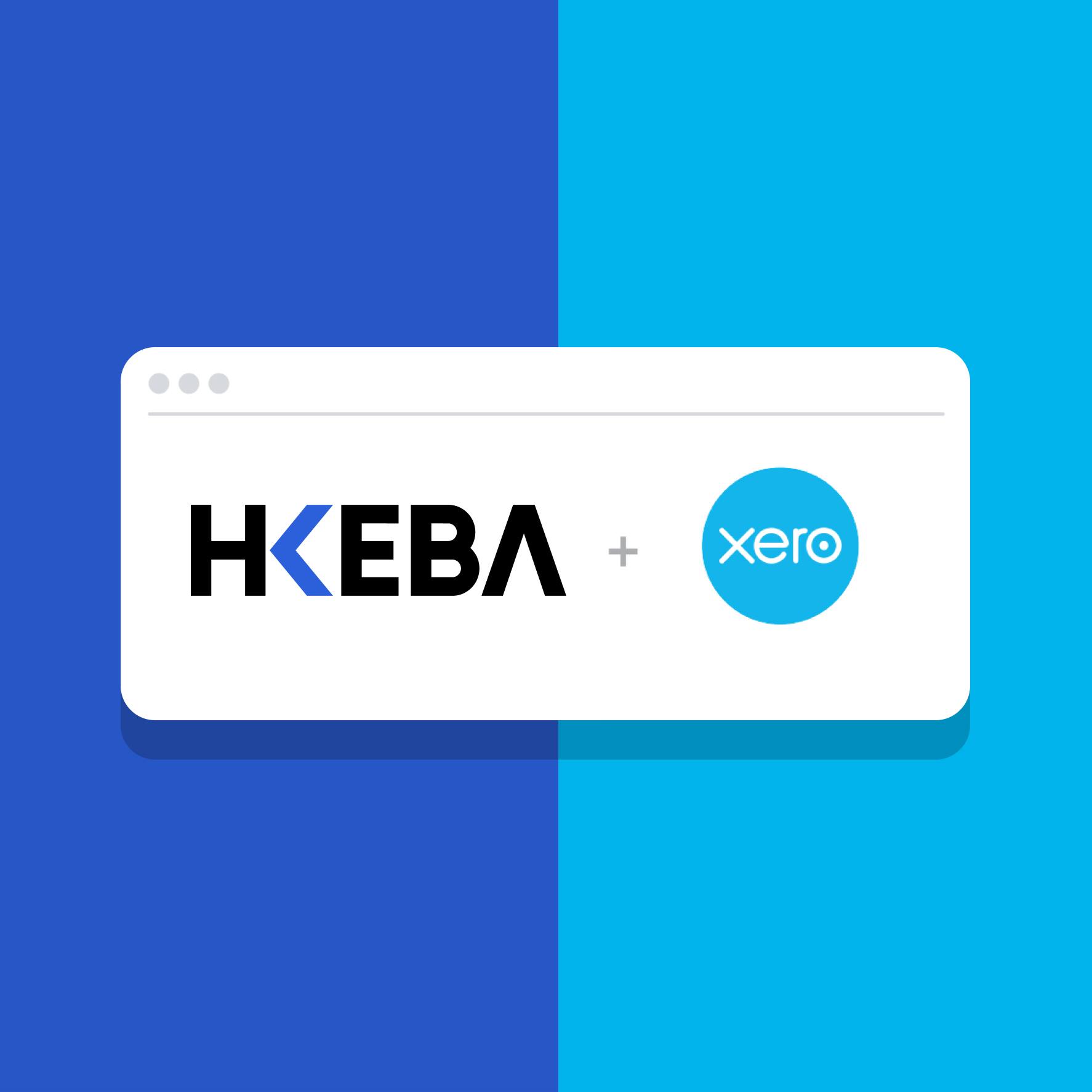 HKEBA logo and Xero logo