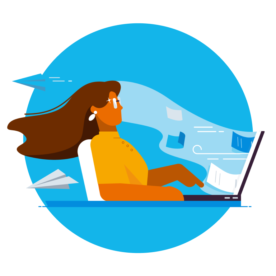 A person using a laptop