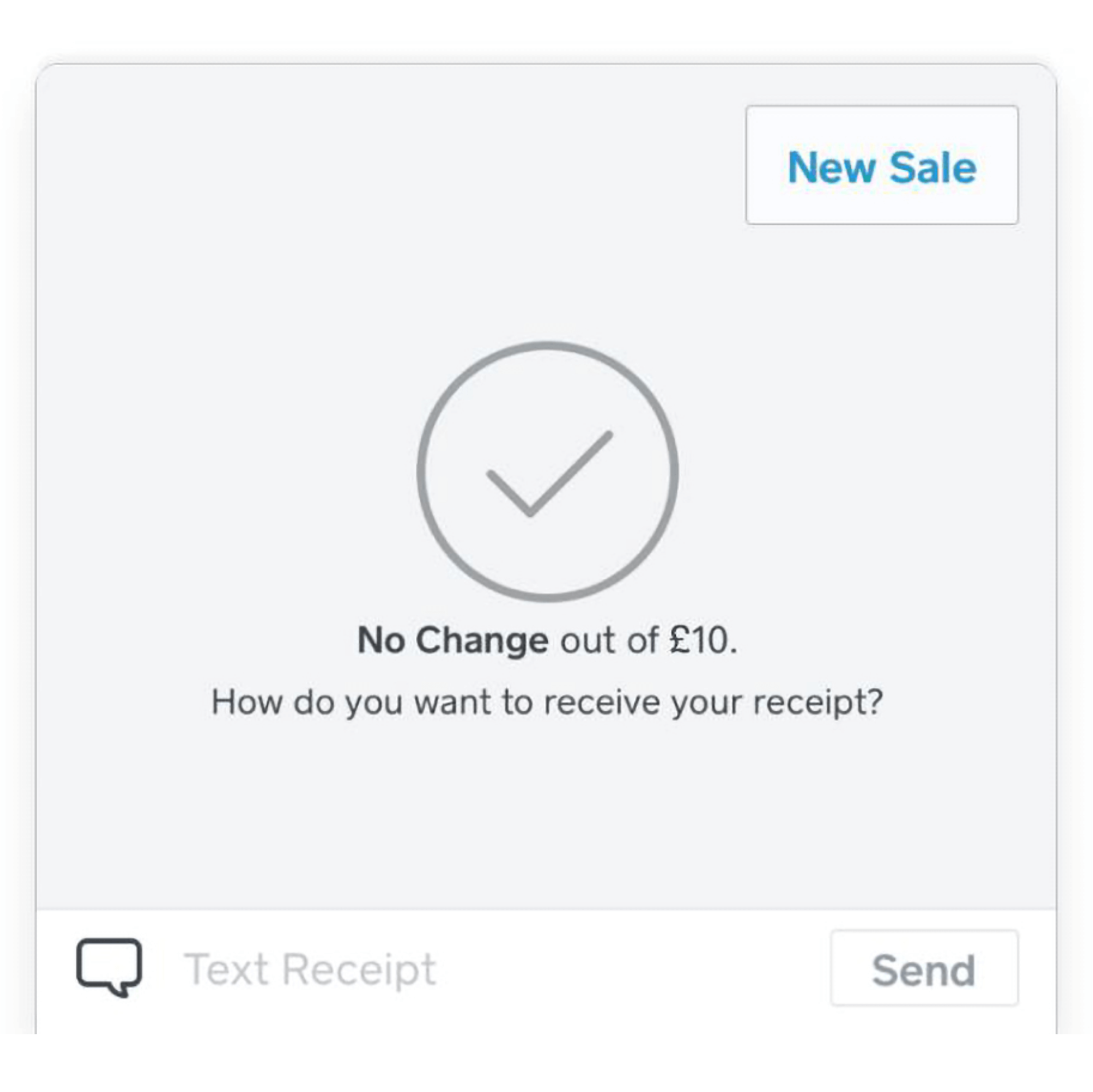 A sales notification asking "How do you want to receive your receipt?"