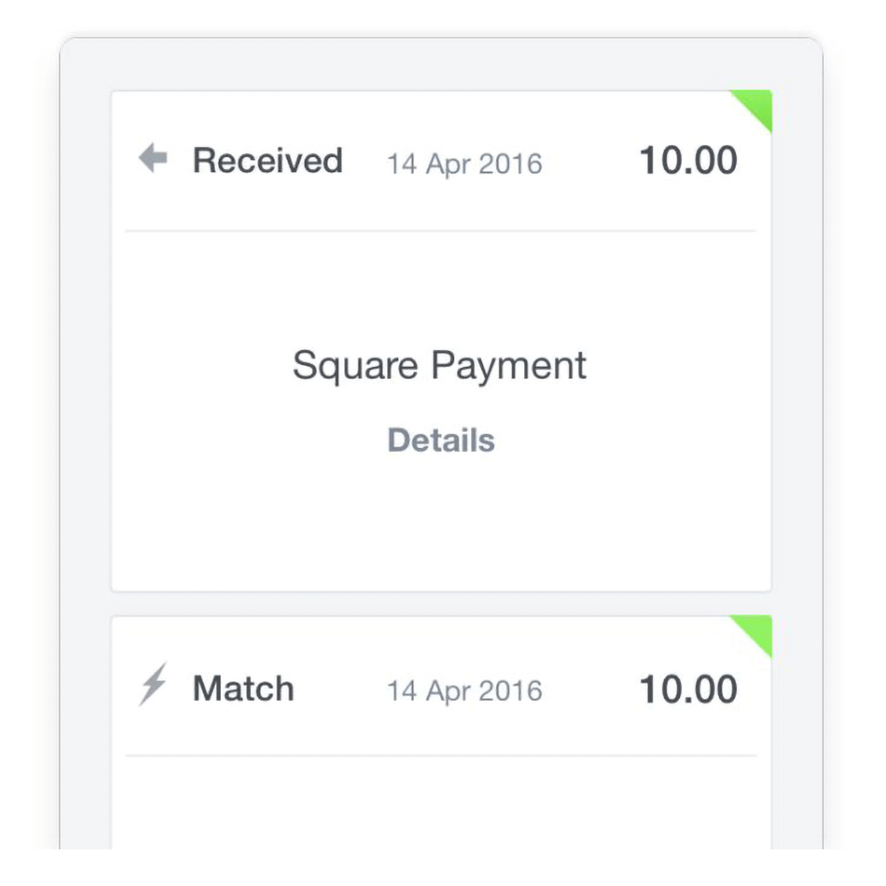 A received square payment notification