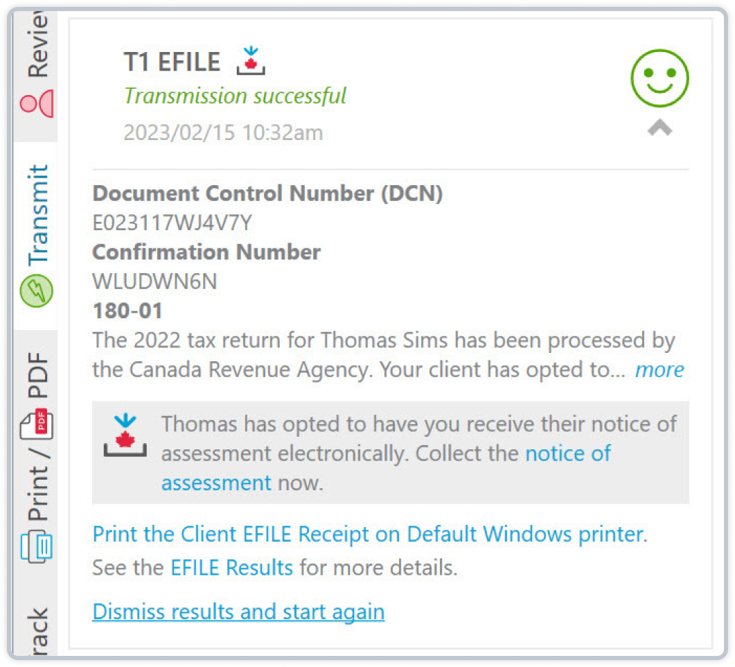 An Income Tax and Benefit Return displays in TaxCycle.