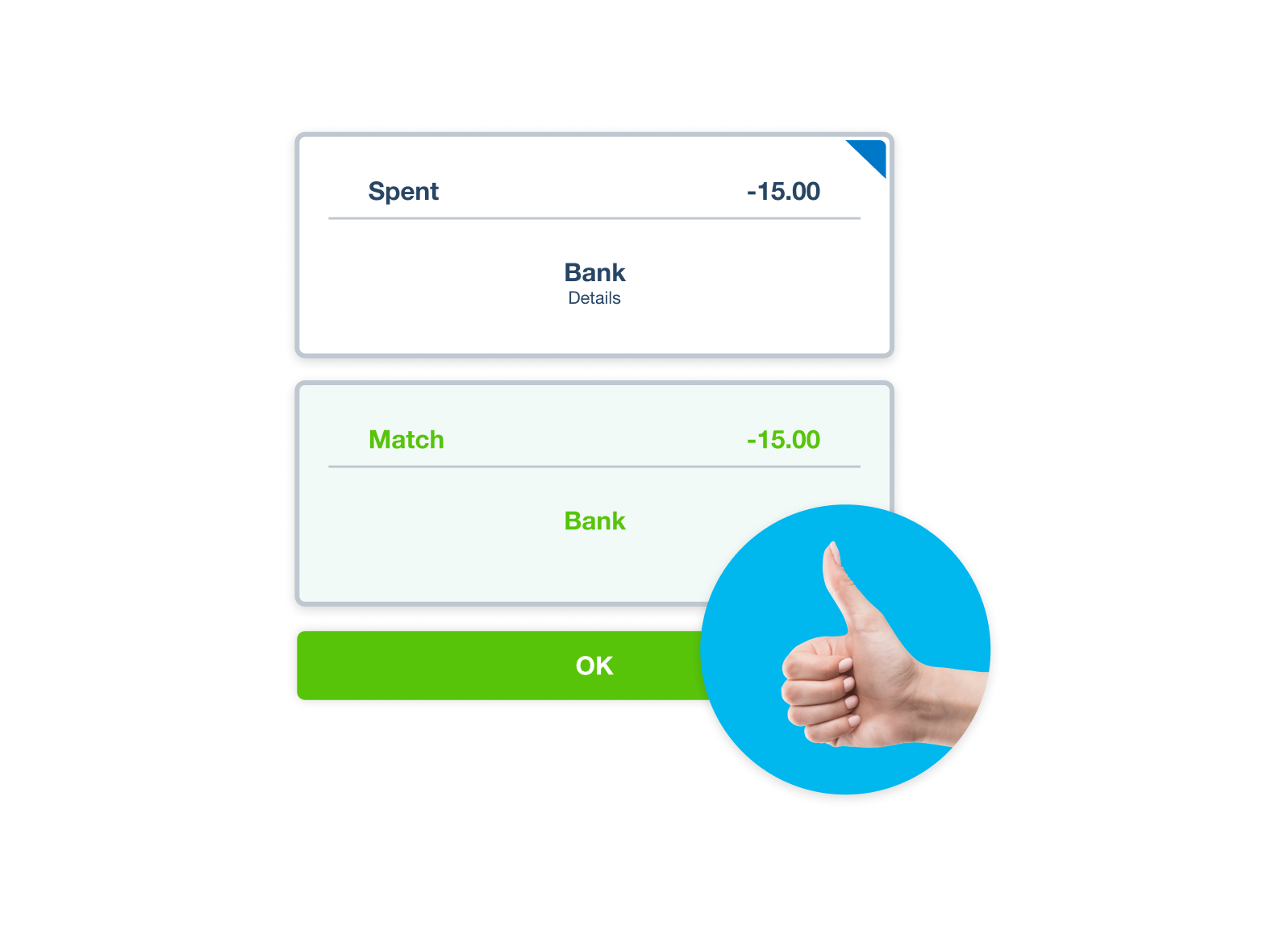 Illustration of bank transactions being matched in the Xero accounting app.