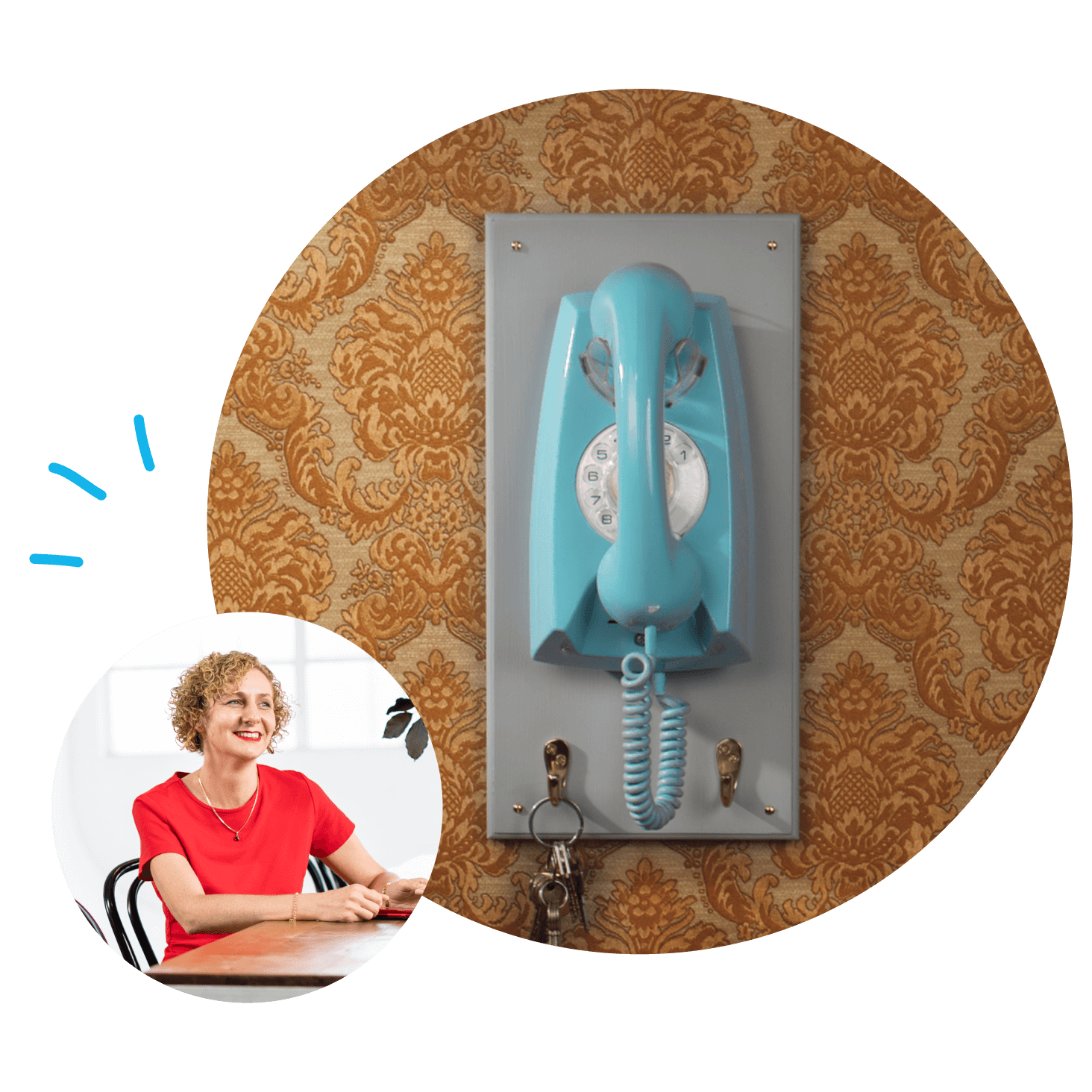 An old landline phone to demonstrate the old way of doing things.