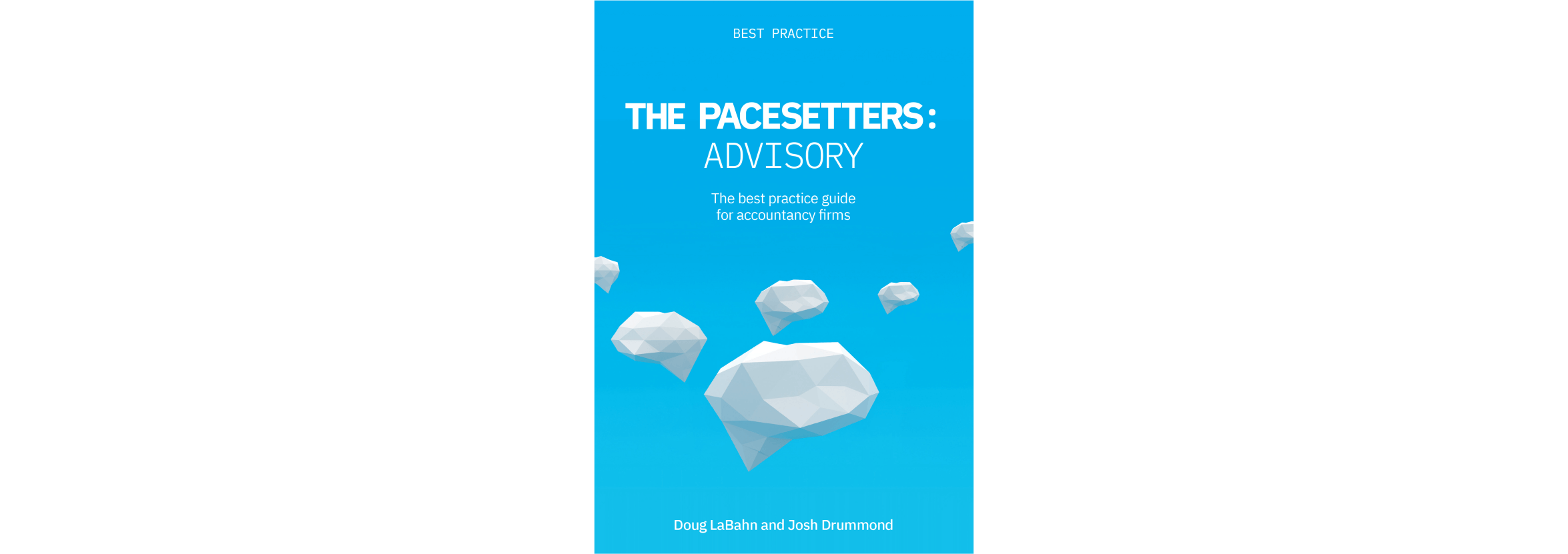 The cover of The Pacesetters: Advsory, featuring a series of stylised clouds blowing across  a blue sky.