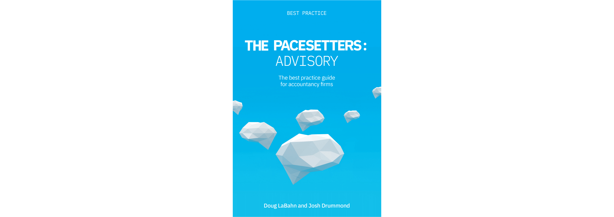 The cover of The Pacesetters: Advsory, featuring a series of stylised clouds blowing across a blue sky.