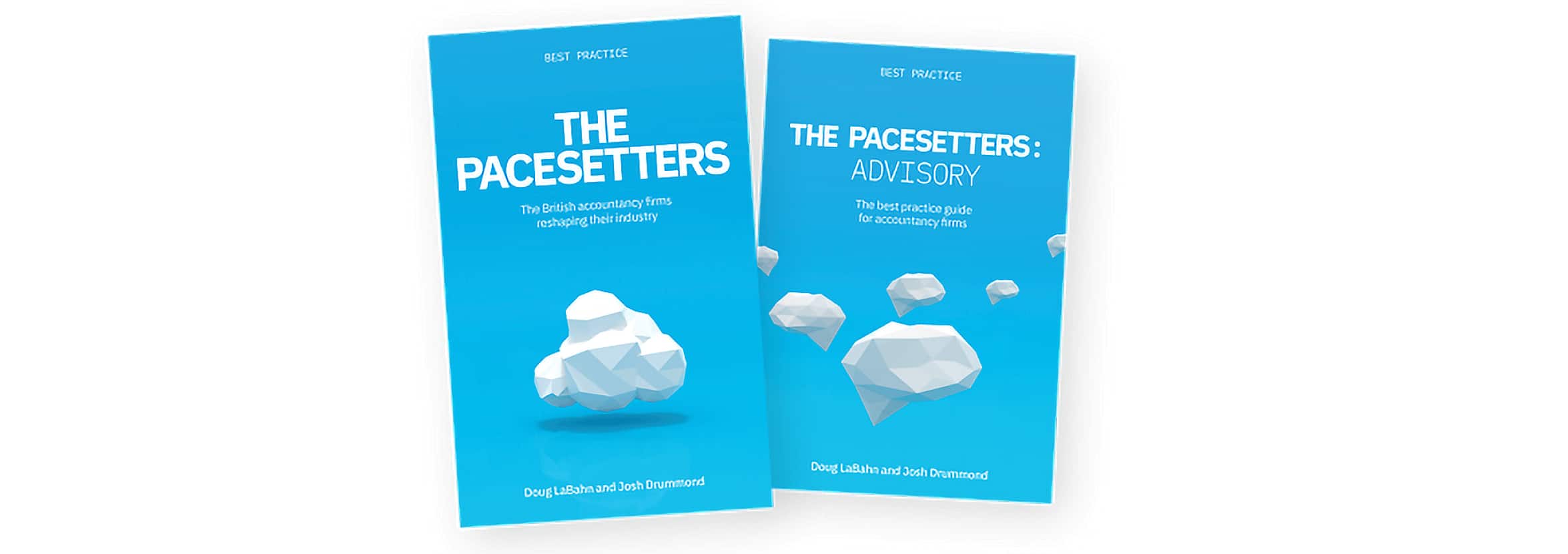 The covers of two books in The Pacesetters series about transforming business practices to cloud accounting.