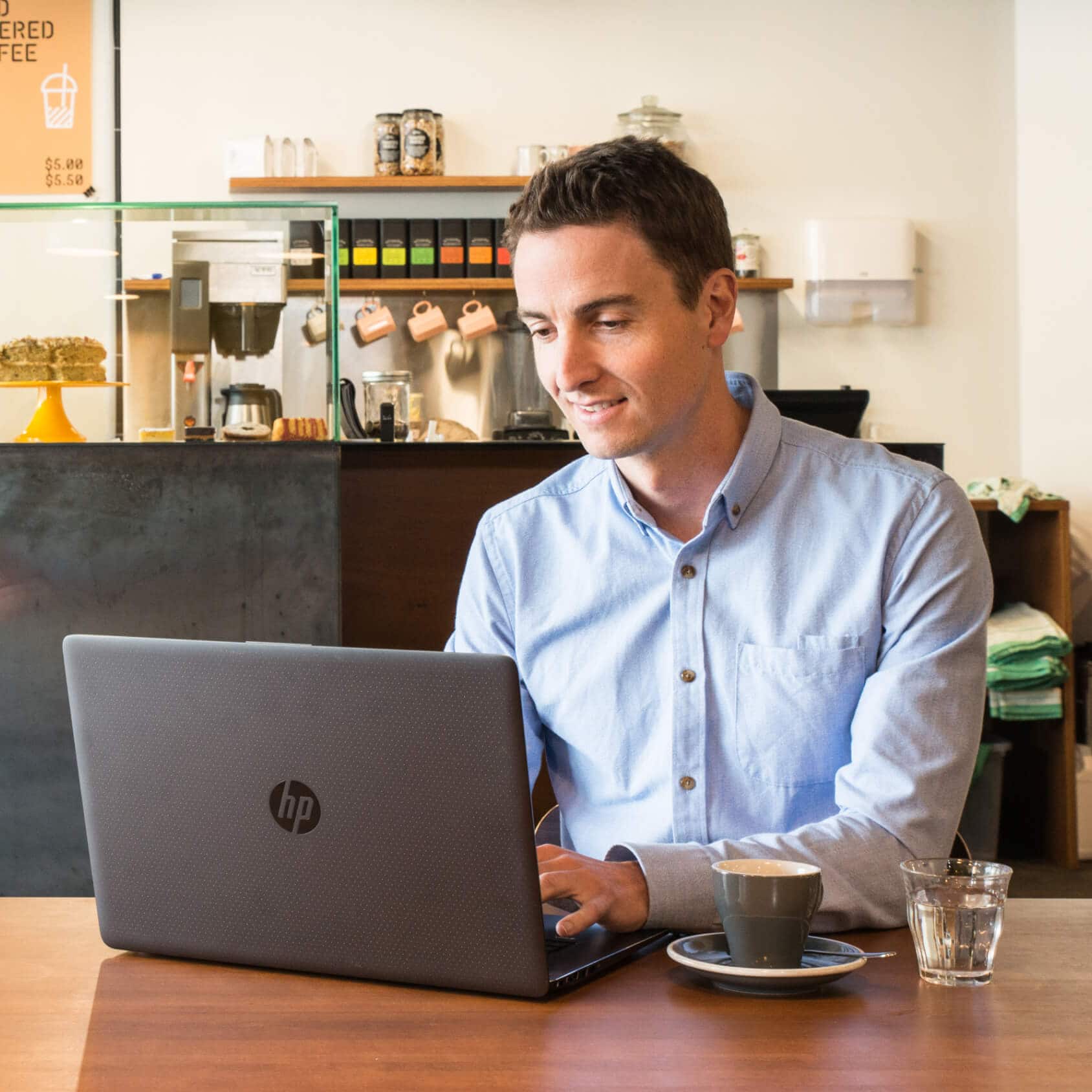A man organises Payday Super for his small business.