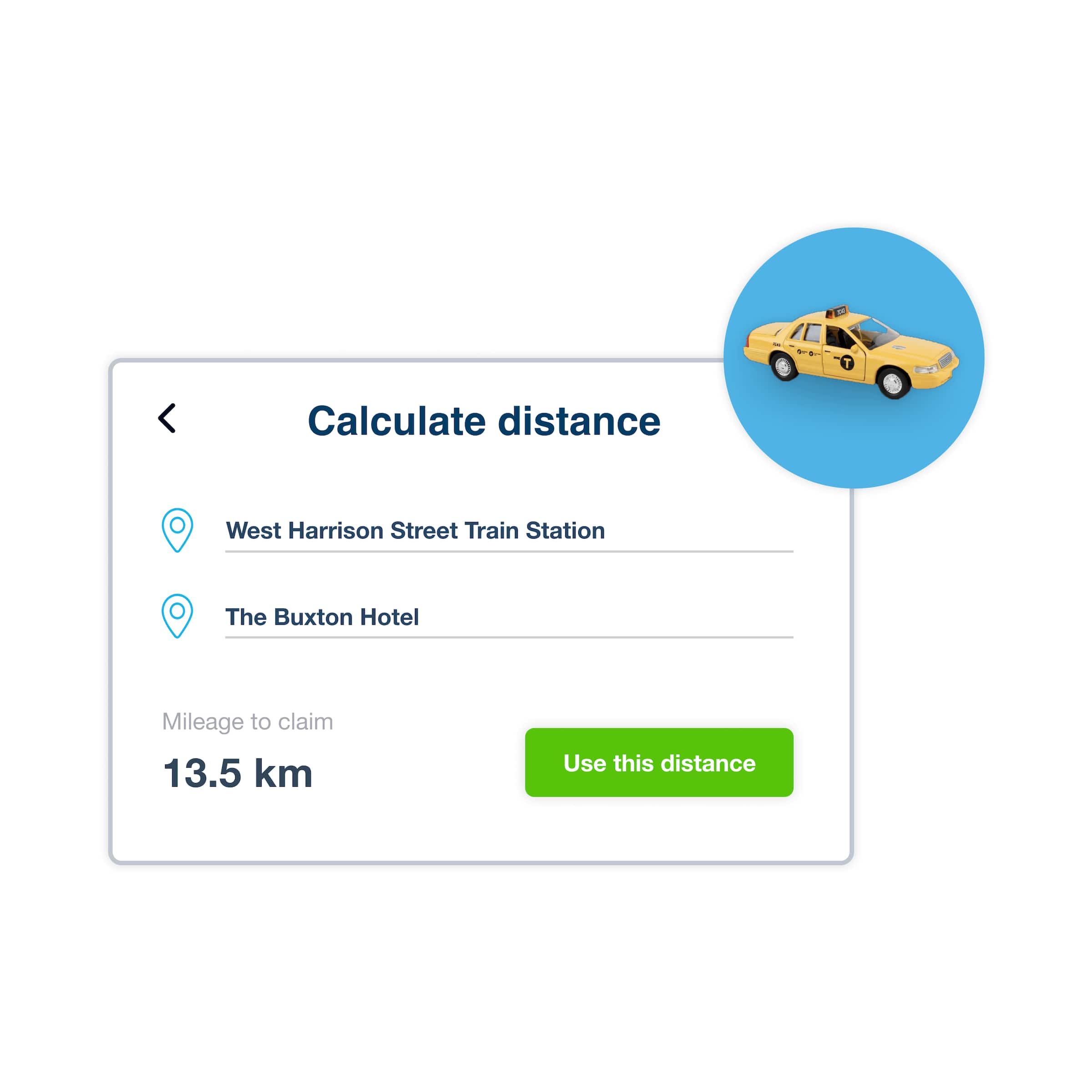 The Xero Me app mileage tracking lets you enter your start and end points on a map, then automatically calculates the distance.