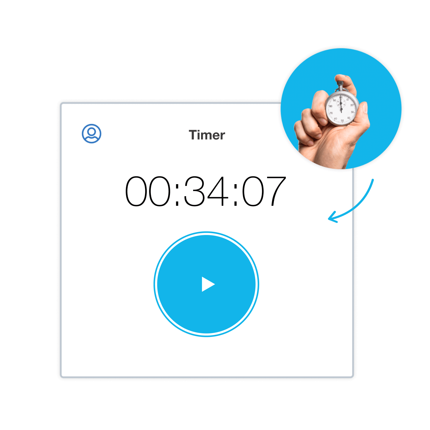 An employee restarts the start-stop timer in the Xero time tracking app for small businesses.