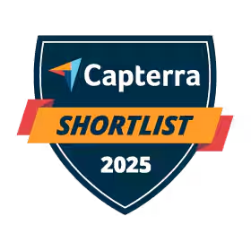 Capterra award badge, showing Xero on the shortlist for 2025