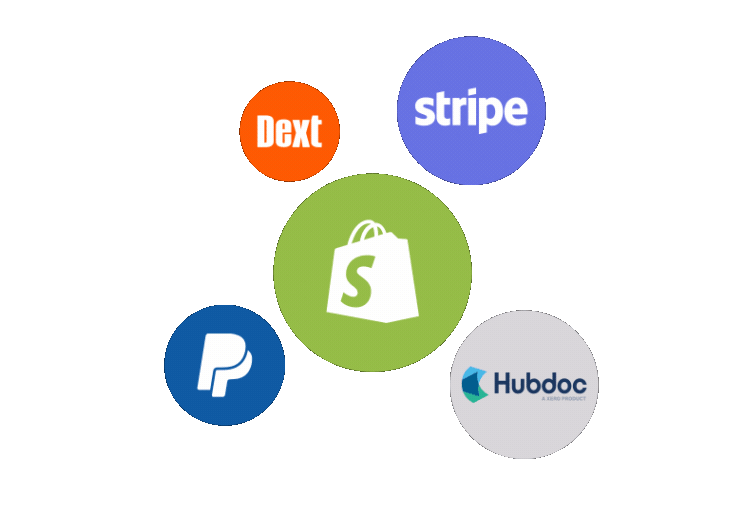 The logos of third-party apps that all integrate beautifully with Xero’s small business accounting software.