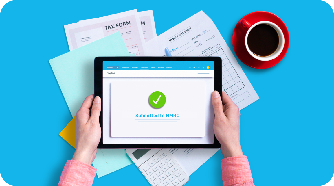 A tablet showing a successful VAT registration sumbission to the HMRC.