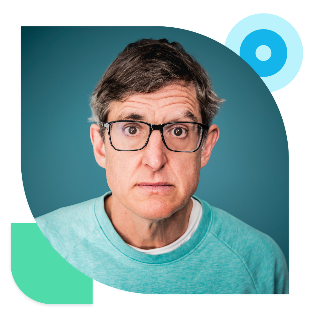 Headshot of Louis Theroux, photographed by Ryan McNamara
