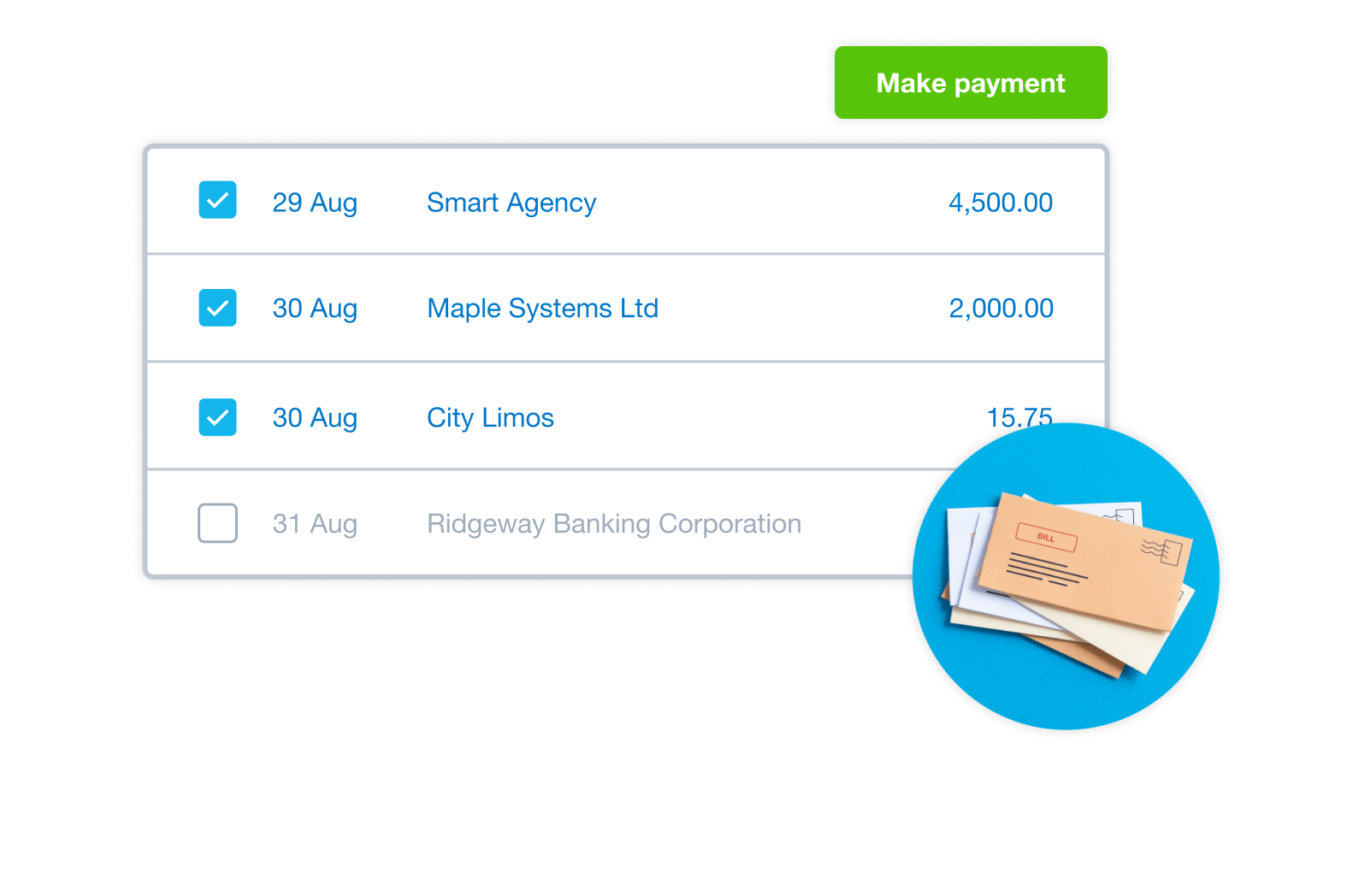 A bill that’s been emailed to the business’s Xero inbox is stored in the files library.