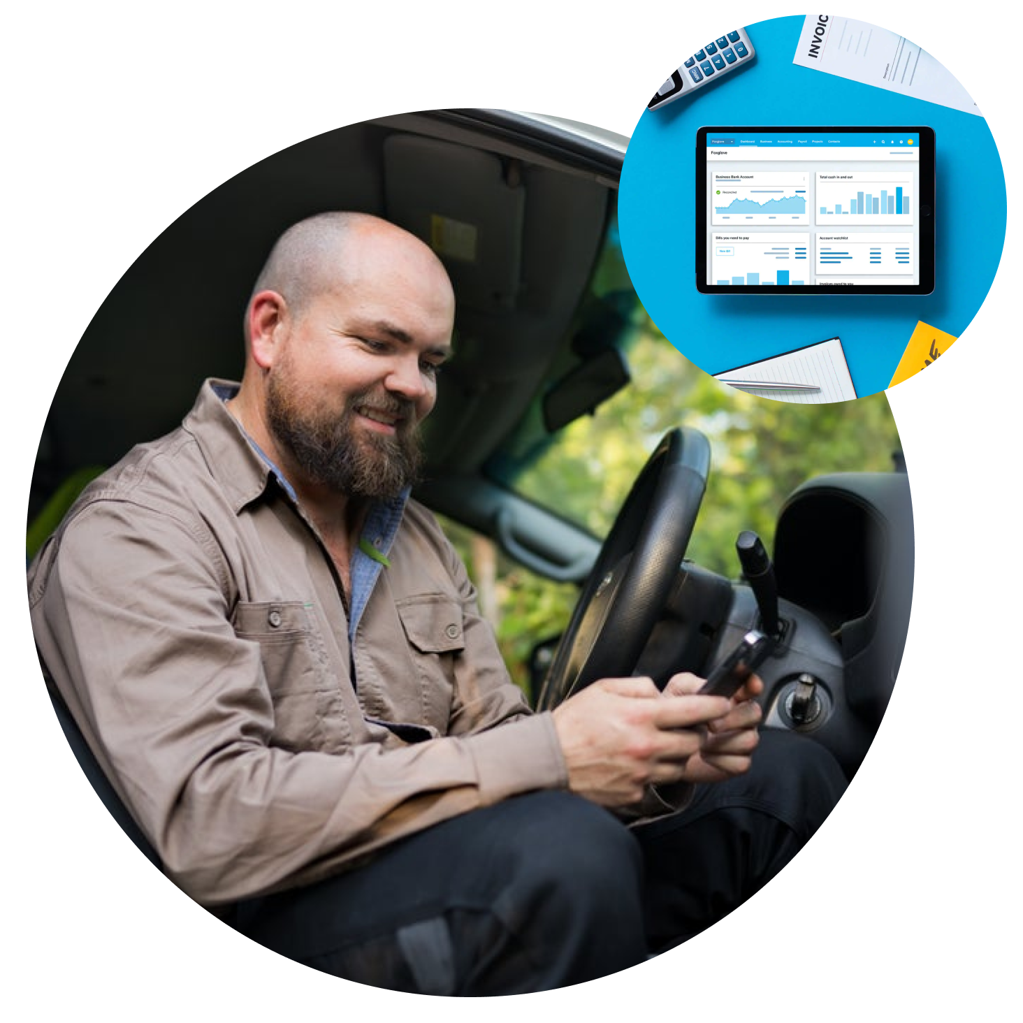 A small business owner uses Xero’s online accounting software on their phone.